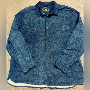 Freedom Foundry Flannel Shirt Mens Jacket Blue Speckled Long Sleeve Size XL